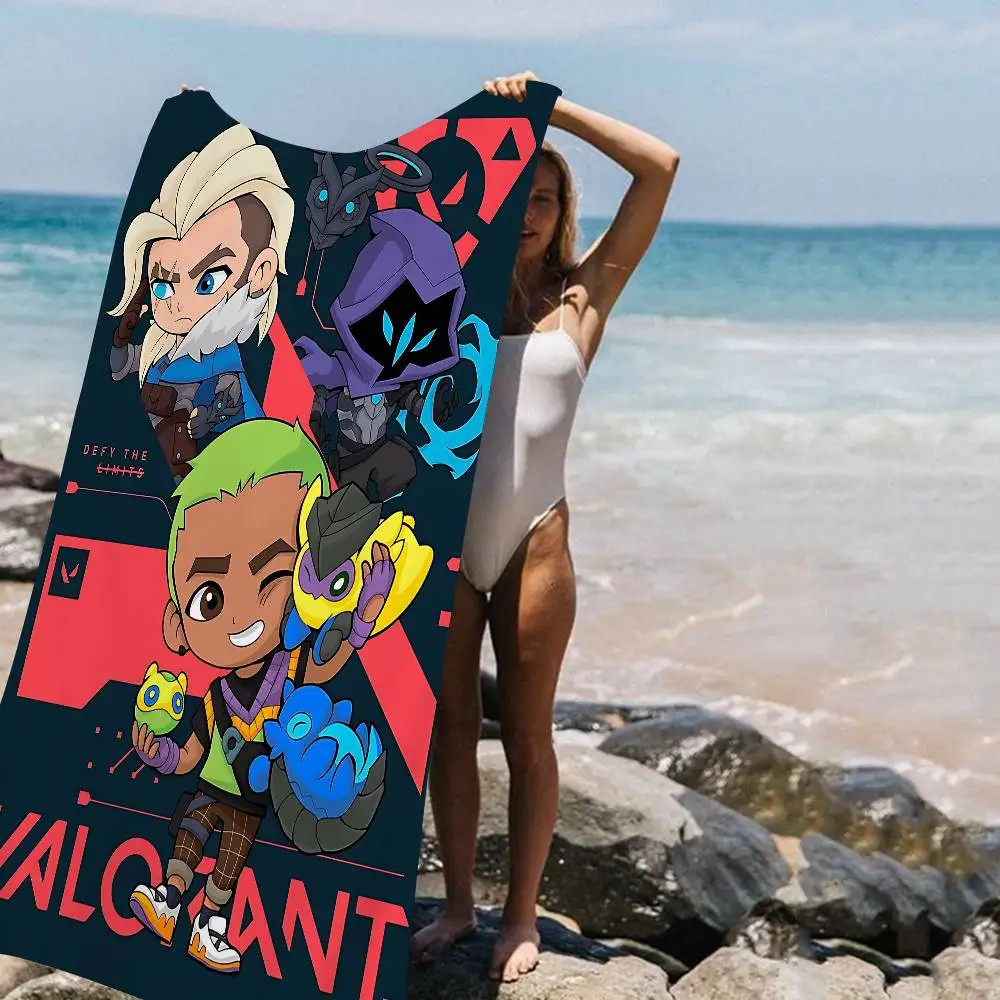 V-Valorant Game Microfiber Beach Towel Absorbent Quick dry Soft Yoga Swimming Resort Mountain Climbing Towel