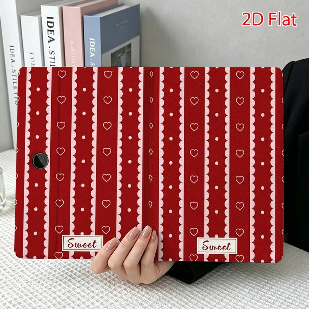 Red stripe pattern Soft For OPPO VIVO IQOO OnePlus Realme Pad 3 Pro 13 12.1 11.4 11 inch Pen Tray Tablet Case