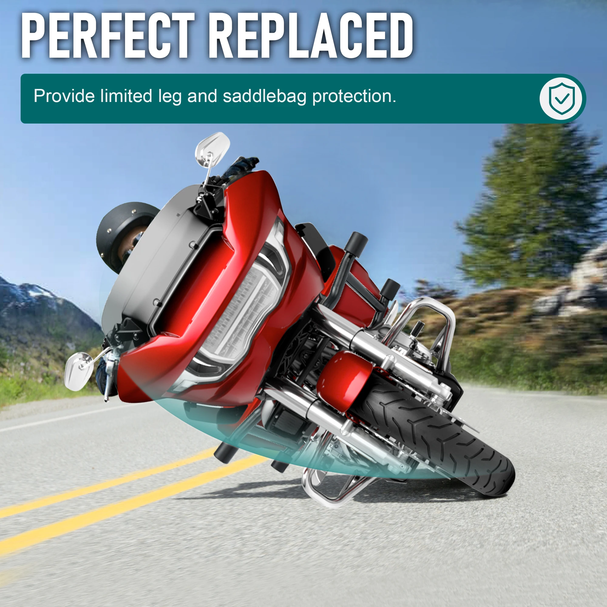 Mokitdora Saddlebag Guard Rear Crash Bars for Harley 2023-2025 Street Glide Road Glide FLHXSE FLTRXSE FLHX FLTRX FLTRXSTSE 4