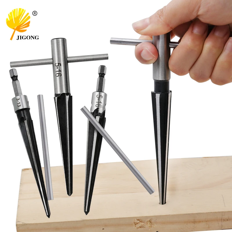 

Ручная развертка с мостовым штифтом, Т-образная ручка, коническая 6-зубая фаска, развертка, деревообрабатывающий режущий инструмент, колонковое сверло 5-16 мм, 3-13 мм