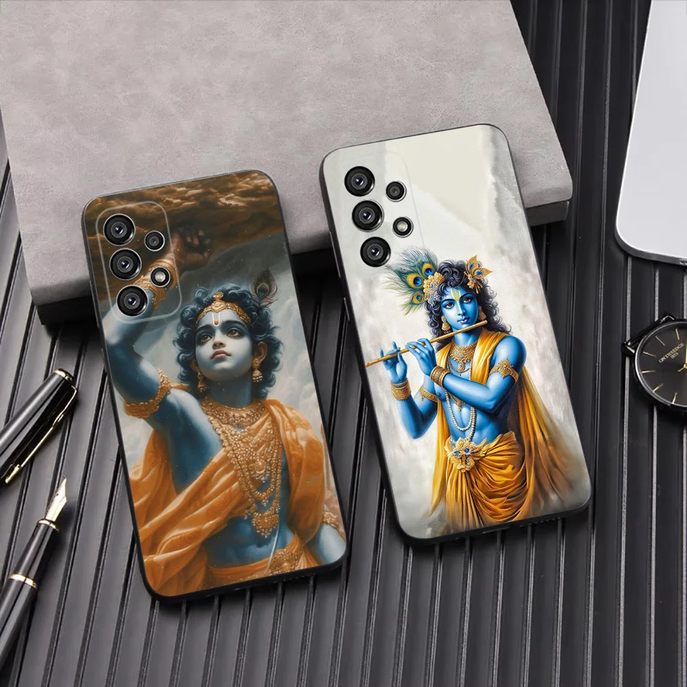 Vishnu Hare Krishna Phone Case For Samsung Galaxy A13,A21s,A22,A31,A32,A52,A53,A71,A80,A91 Soft Black Shell