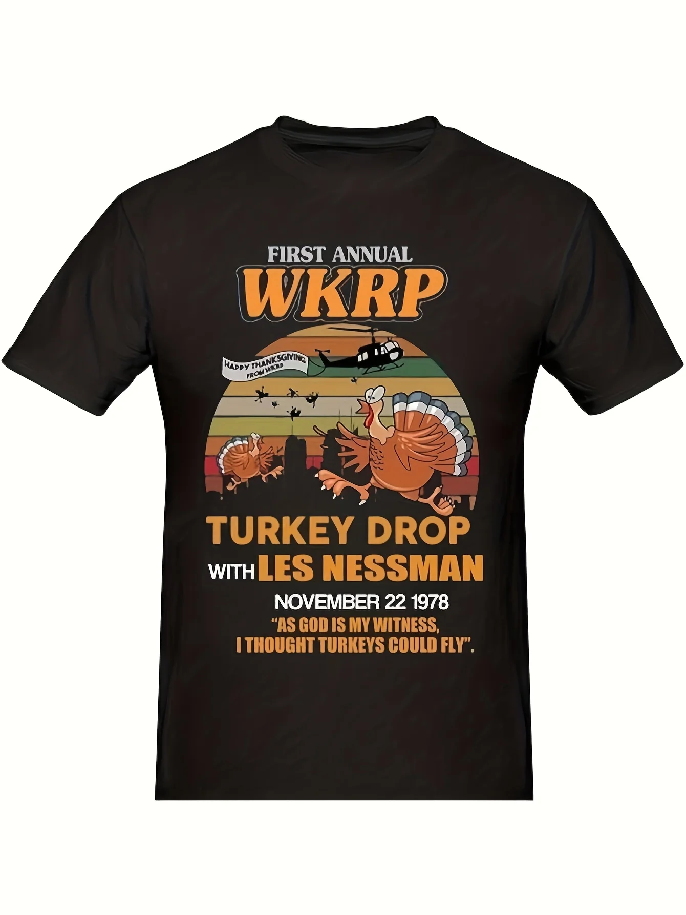 

WKRP Turkey Launch Les Nesman Retro Four Seasons T-shirt