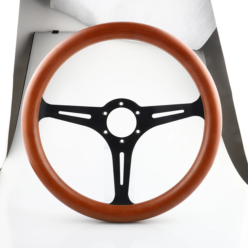 14 Inch Copy Wood Steering Wheel Imitation Wooden Classic Sports Steering Turning Wheel