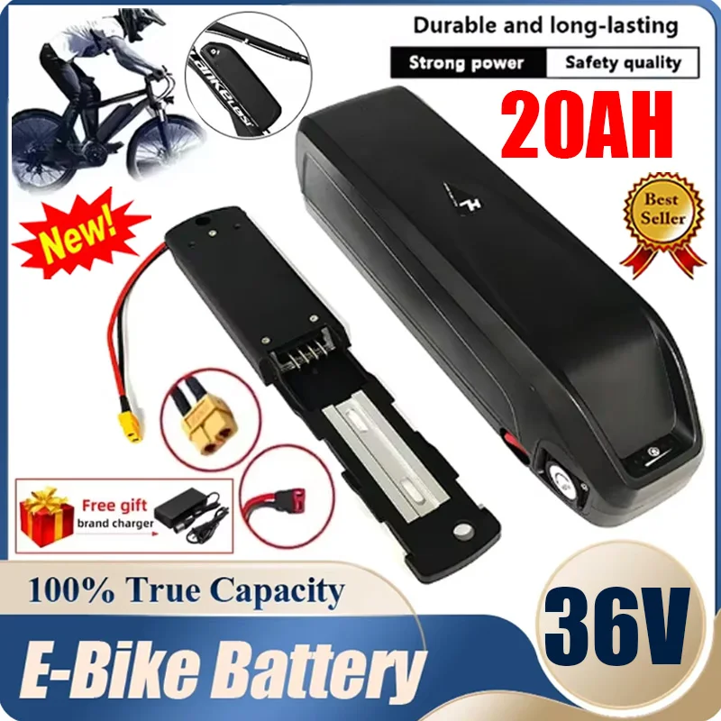 Original E-Bike Battery 36V Hailong 30A BMS Electric Bicycle Downtube Lithium Battery Pack for 250W 500W 750W 1000W Motor Kit