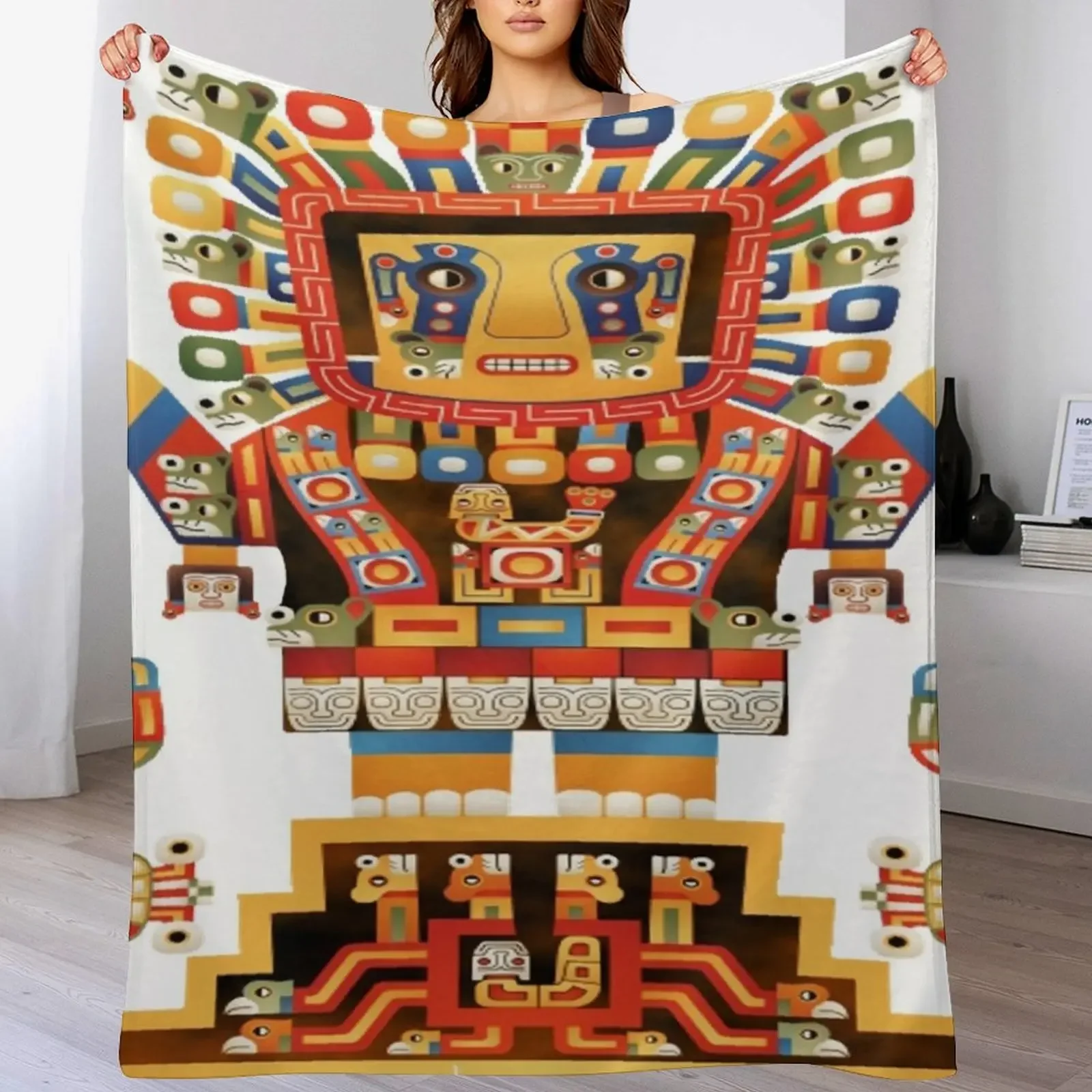 

Viracocha Inca Mythology Throw Blanket Vintage Luxury Brand Sofa Quilt blankets and throws Blankets