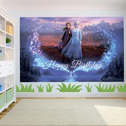 Frozen Princess Backdrop Baby Shower Children Girl Birthday Party Photography Celebration Party Christmas Decoration