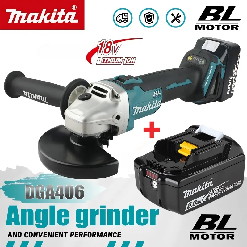 

NEW Original Makita 18V 125mm DGA404 Brushless Electric Angle Grinder High Power Rechargeable Lithium Cutting Polishing Machine