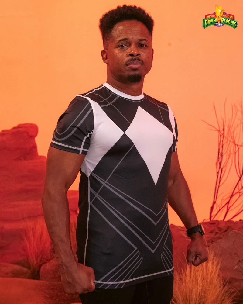 Neues Power Rangers Black Warrior MMA Sport-T-Shirt für Herren, Übergroßes Atmungsaktives Schweißabsorbierendes Sportoberteil für Fitnesstraining – Detail 6
