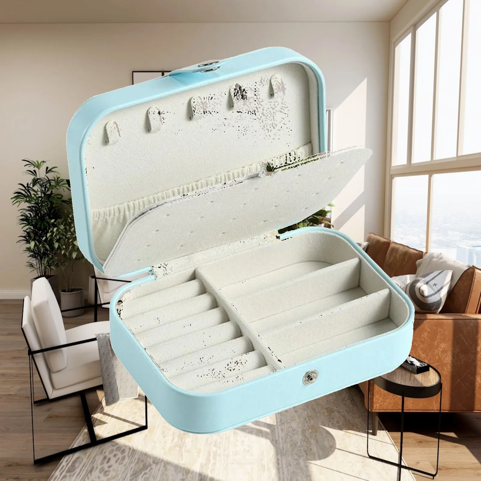 Box Holder Gift Waterproof PU Leather Double Layer Storage Case for Bracelets