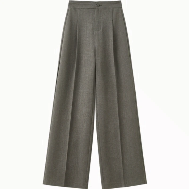 SENTUBILA Casual Wide-leg Pants Women's Autumn New Solid High Waist Pants Fashion Commute Loose-fitting Long Trousers 153K87958