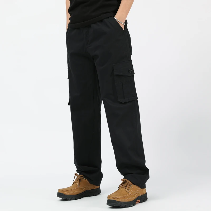 Brand Casual Pants Men Cargo Pants Cotton Loose Trousers Mens Pants Overalls Multi Pocket Straight Outdoor Work Joggers 5XL