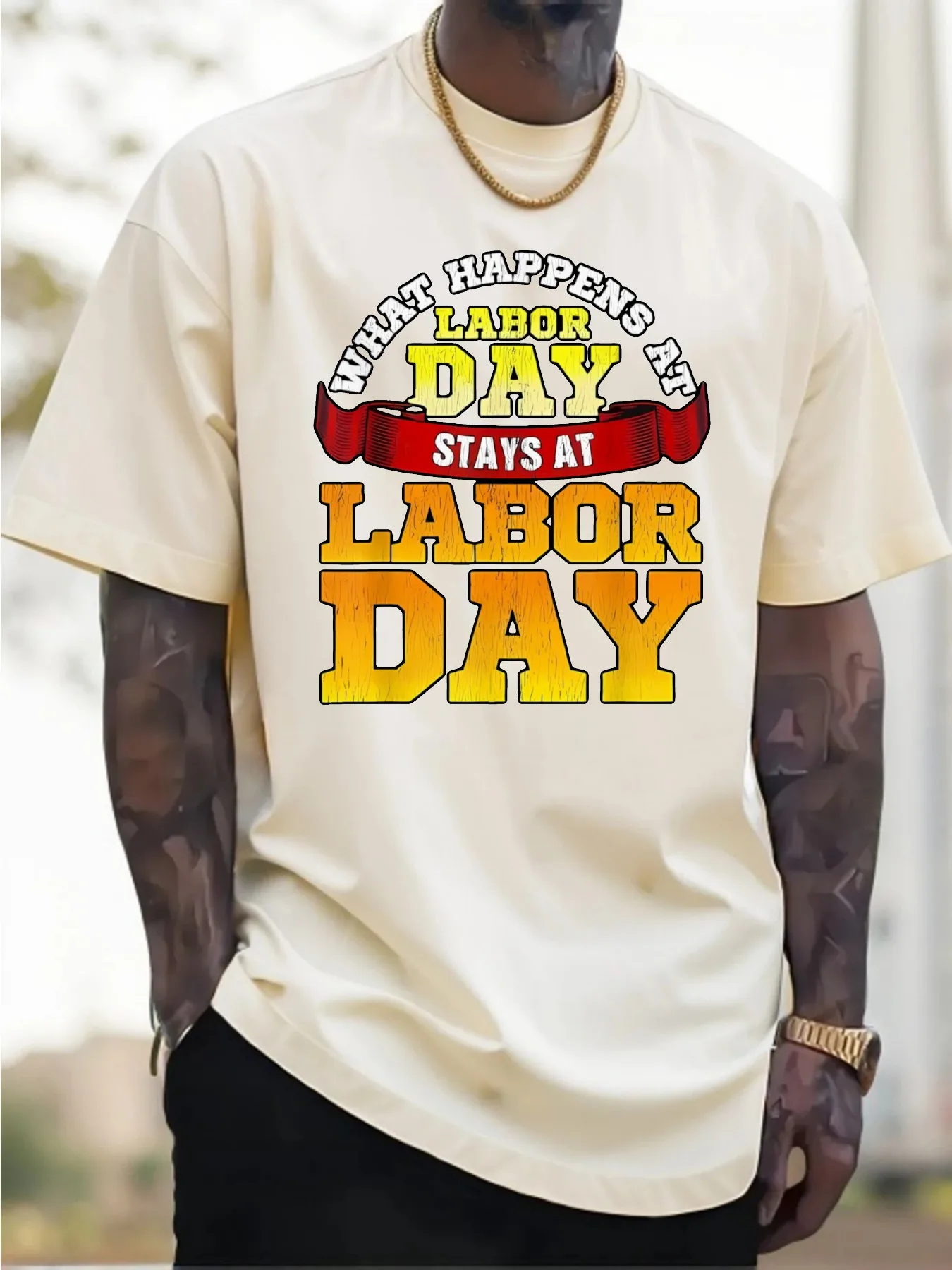 เสื้อยืดกราฟิกวันแรงงานผู้ชาย เครื่องจักรหนัก กราฟิก ชุดลำลอง การออกแบบที่สนุกสนาน วัสดุที่สะดวกสบาย พิมพ์ด้านบน