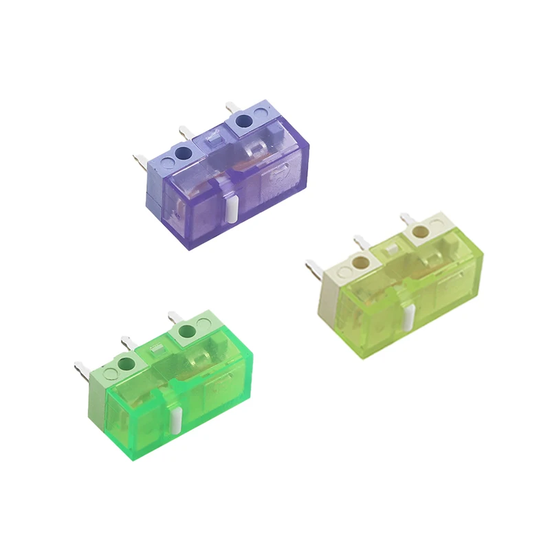 1Pcs New HUANO Yellow Green Purple Transparent White Dot Mouse Micro Switch Button - 90M 100M 120 Million Click Lifespan