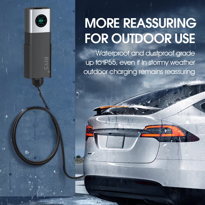 RIYS 22KW 32A cargador de vehículo eléctrico portátil GB/T caja de carga cargador de vehículo eléctrico enchufe CEE GB Vehi eléctrico
