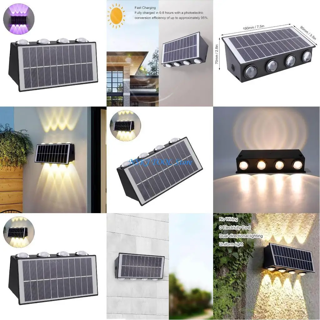 

L8RC 8 Head Solar Lights with High Brightness and Waterproof Designs Solar Lighting