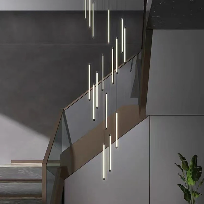 Plafonnier LED Suspendu au Design Nordique Moderne, Éclairage d'Nik, Luminaire Décoratif de Plafond, Idéal pour un Salon, une Villa, une Salle à Manger, une Chambre à Coucher ou des Escaliers