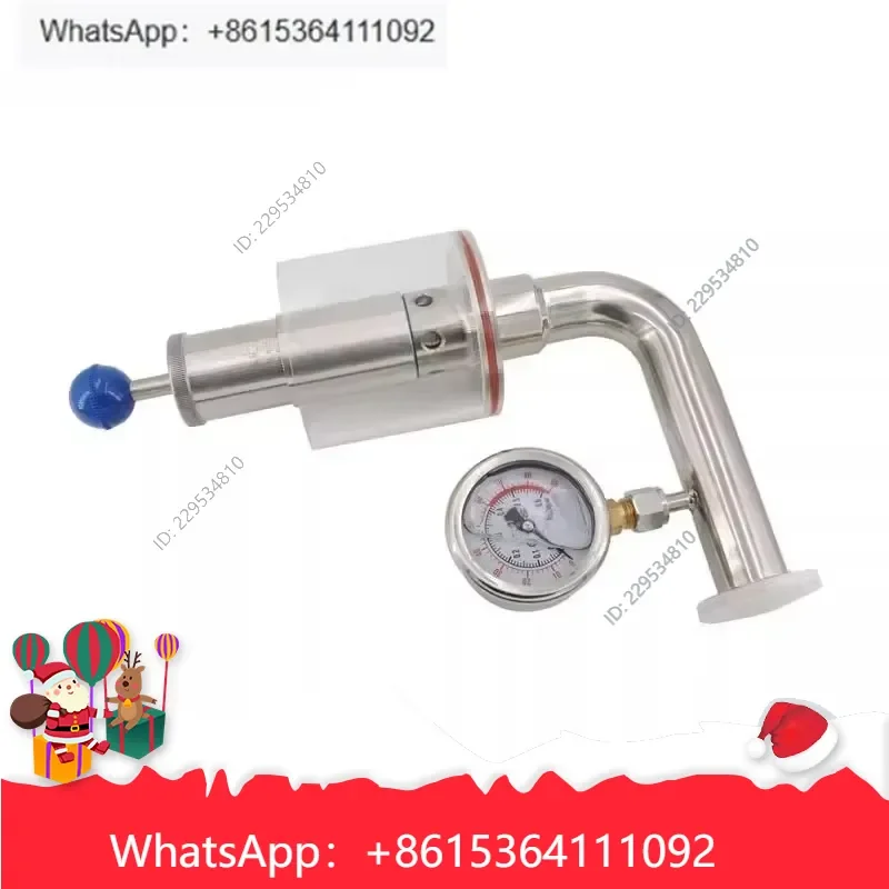 Widely Applied 304 Stainless Steel Beer Fermentation Tank Exhaust Valve with Pressure Gauge Safety for Cost effective，1pc