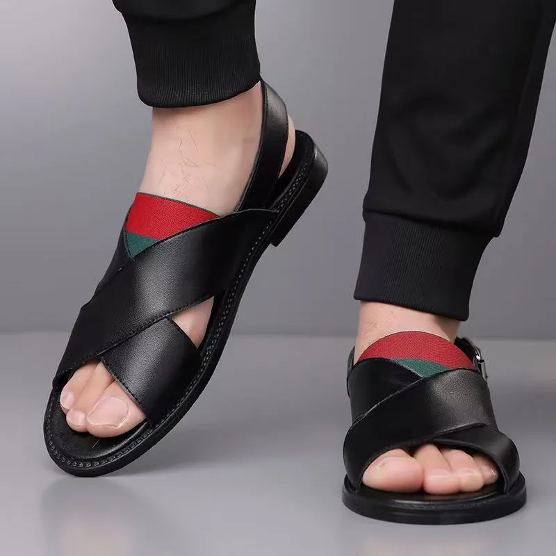 Large size sandals men's summer new versatile outer wear non-slip soft-soled outdoor buckle seaside beach shoes
