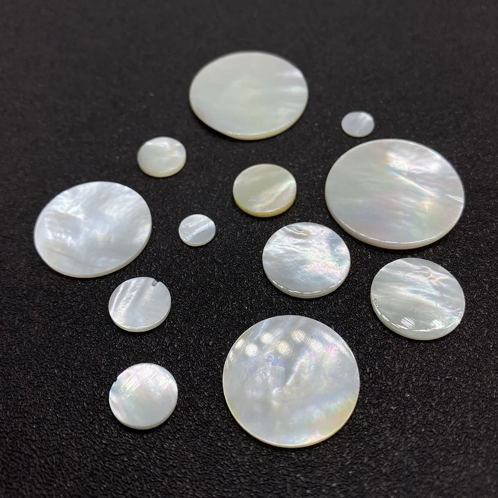 No Hole Natural Shell Beads Mother of Pearl Shell Ring Face Cabochon Beads for DIY Jewelry Making Necklace Earrings Accessories