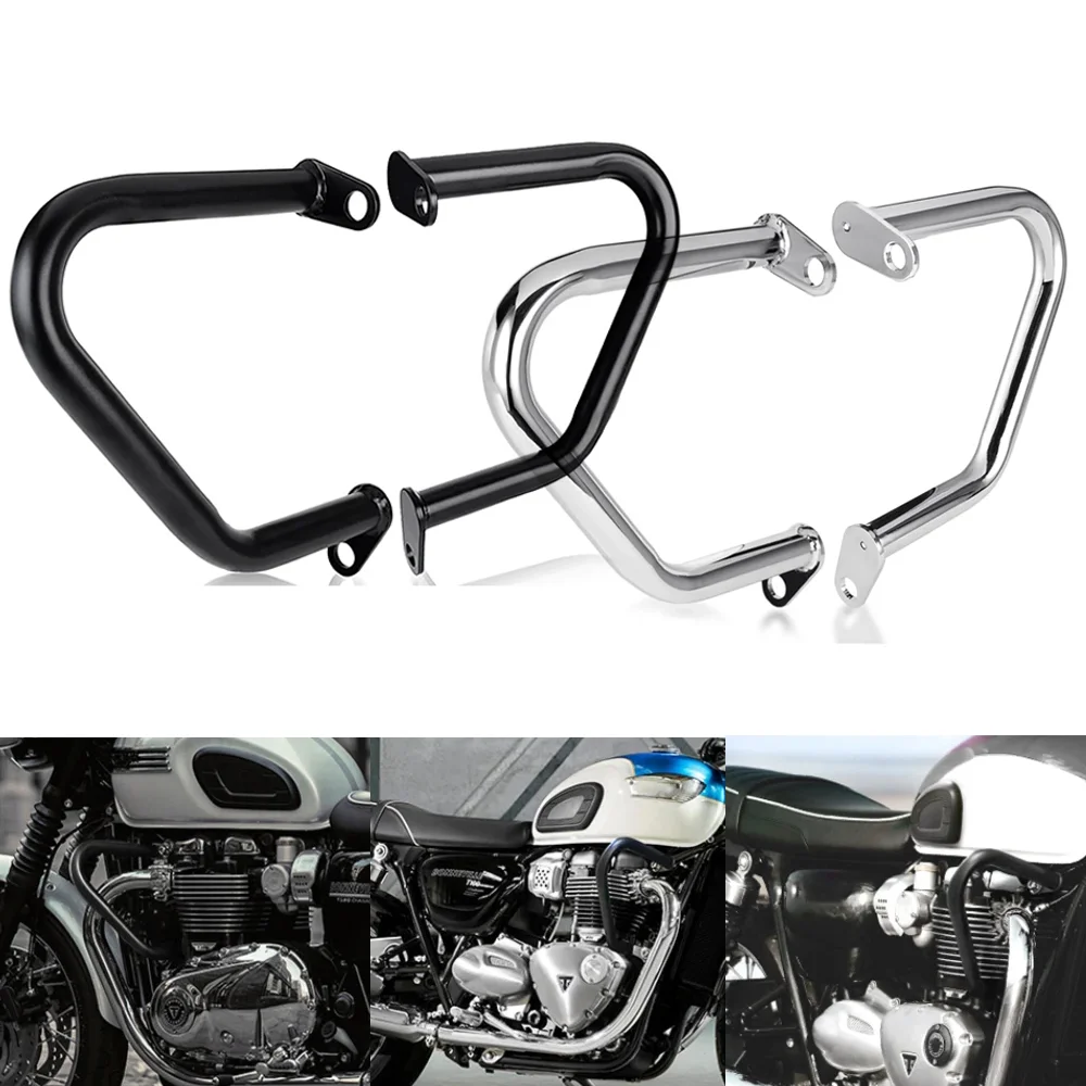 Osłona silnika Crash Bar ochraniacz zderzaka dla Triumph Bonneville T100 T120 Bobber Thruxton 1200 R Street Cup Twin Speedmaster