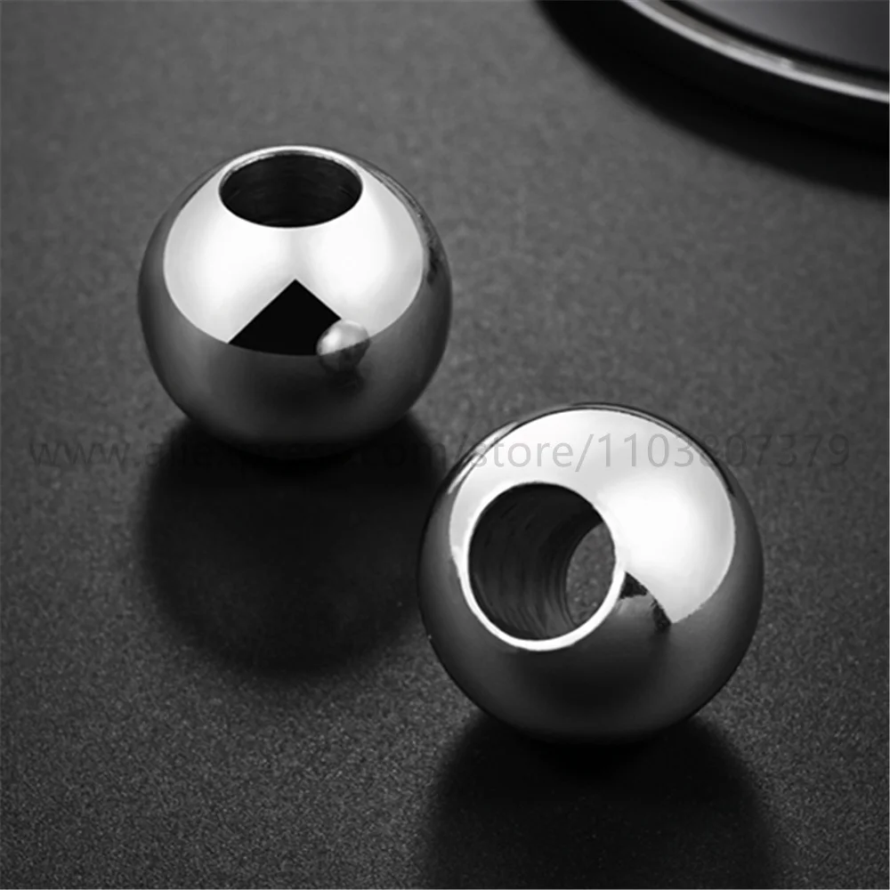 Dia 2-30mm Through-Hole Stainless Steel Ball Solid Unthreaded Steel Bead Piercing Ball For Decoration/Bracelet/Hardware/DIY