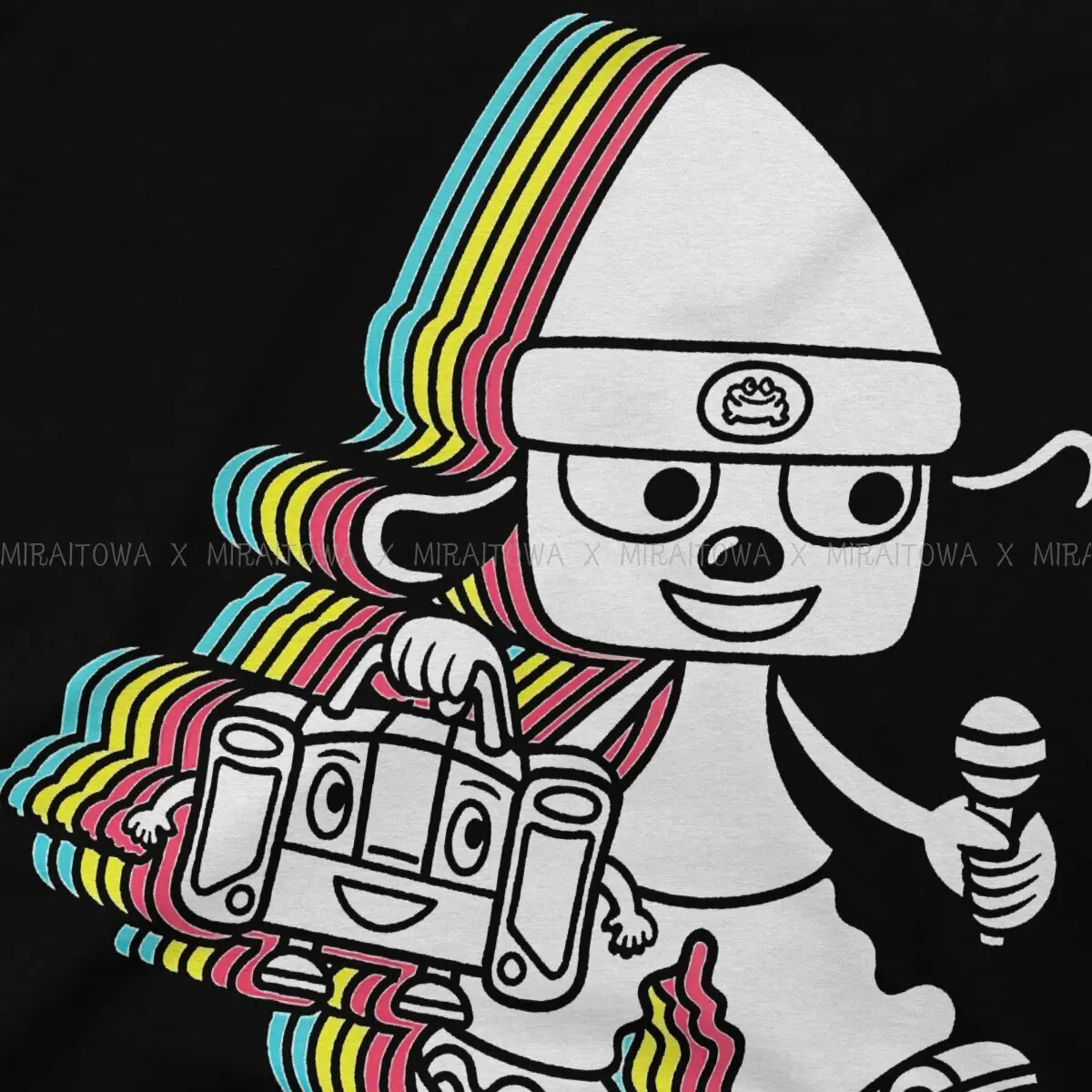 Neon  Fashion TShirts Parappa the Rapper Music Game Male Harajuku Fabric Tops T Shirt O Neck
