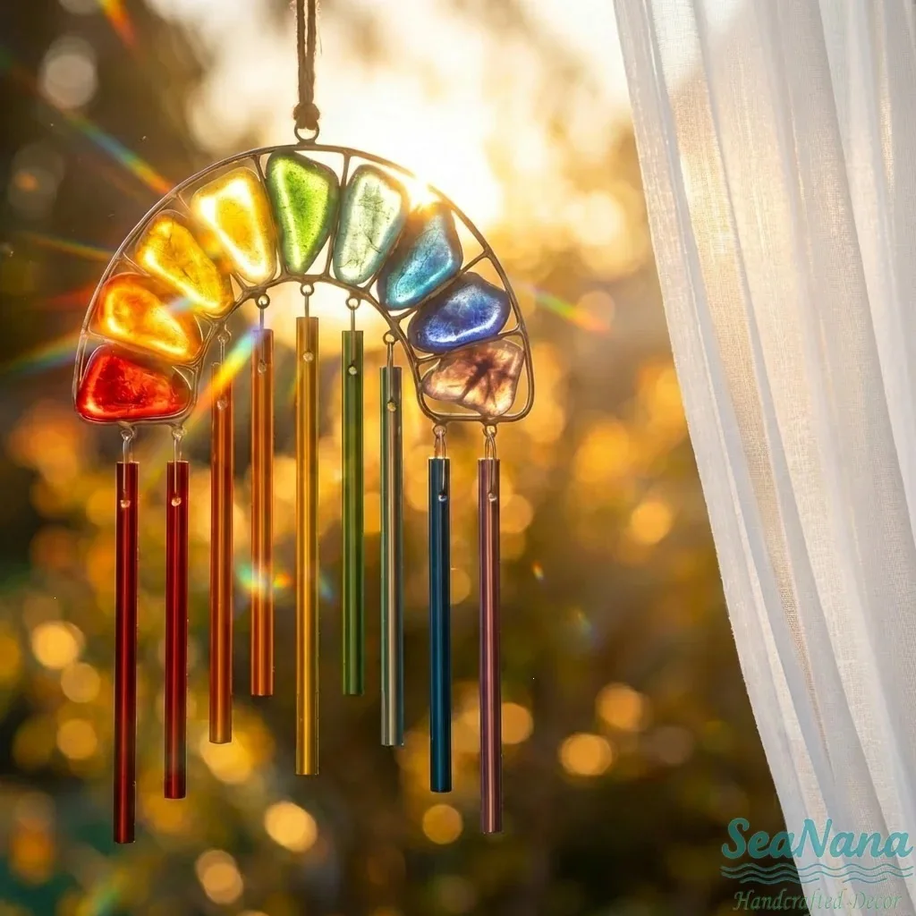 Home Garden Wind Chimes Hanging Decorations Decoration Crafts New Rainbow Magic in Sunlight rainbow wind chime acrylic pendant
