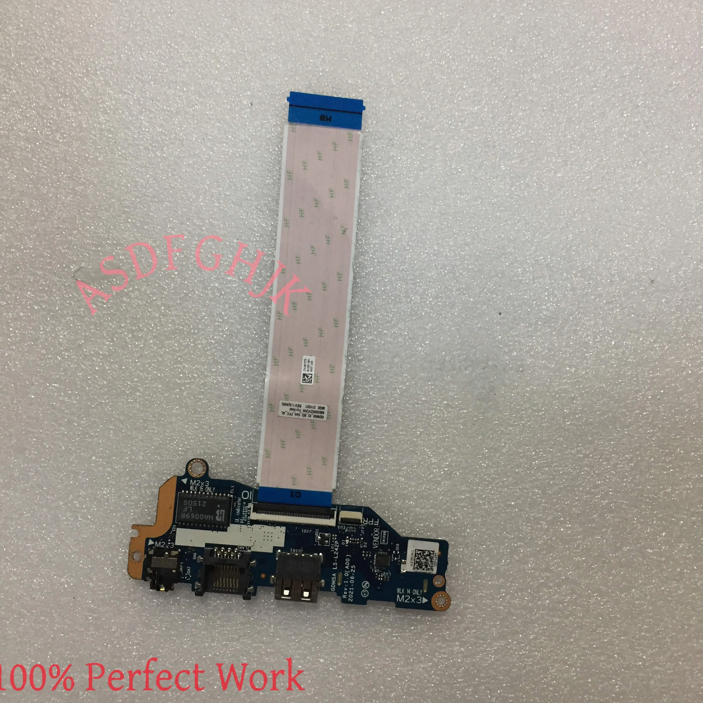 For  Dell Vostro 3510 3511 3515 3520 3525 USB Audio RJ45 SD Card Reader Board With Cable LS-L242P GDM5A Accessory