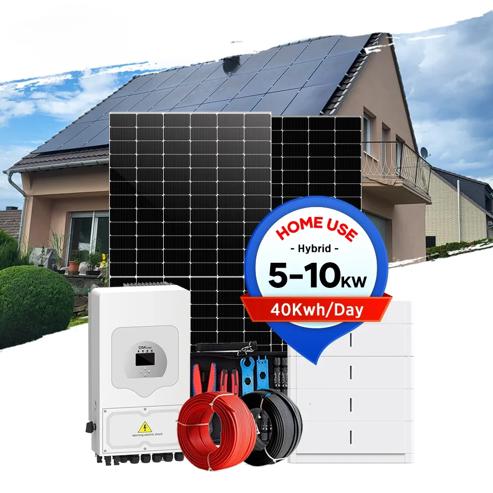 10 kw 10000watt hybrid photovoltaic solar system kit complete with lithium battery