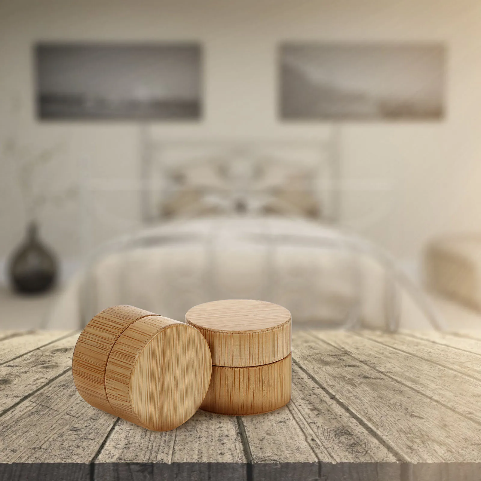 

2 Pcs Cream Bottle Containers with Lids Travel Jars for Creams Crown Empty Lotion Dispensing Bottles Bamboo Size