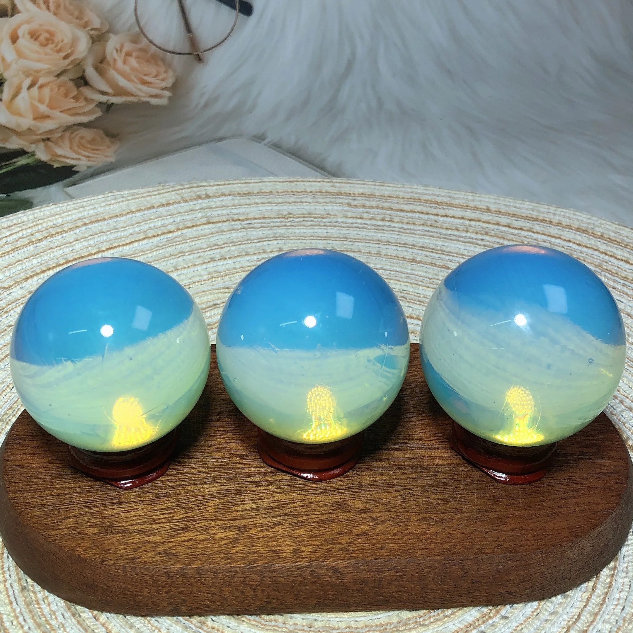 High Quality Crystals Opalite Sphere Ball Healing Room Decor Mineral Energy Ornament Gift