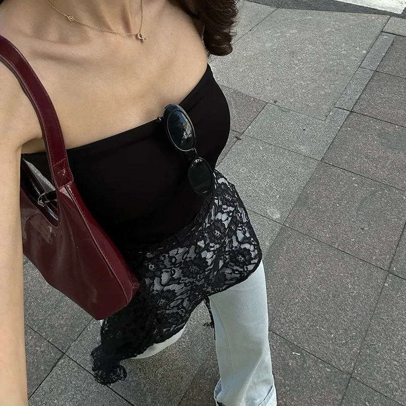 مثير الفرنسية تانك القمم بلون التخسيس أكمام Hotsweet بروتيل موضة شارع العليا سترة الحفلات 2025 جديد إمرأة