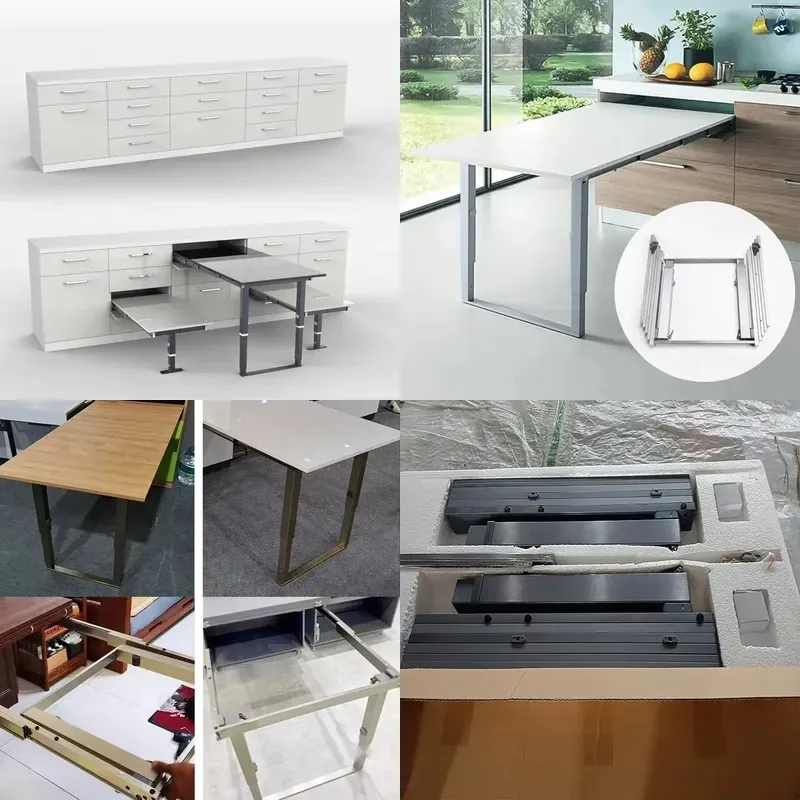 Pull-out Folding Dining Table Slide Rail Extension Mechanism Aluminum Track Accessories
