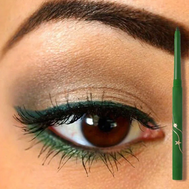 Zielony eyeliner w żelu wodoodporny kremowy matowy eyeliner długotrwały blaknący makijaż matowy leżący jedwabnik eyeliner