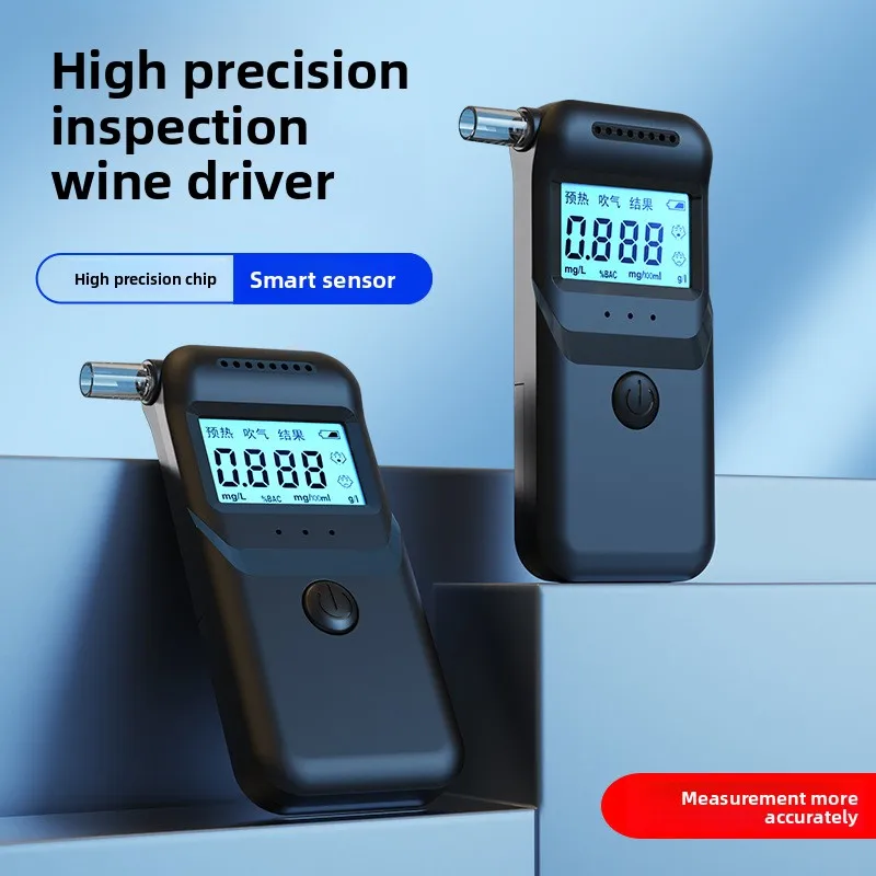 

High-precision alcohol testing device with voice function and light indicator, portable breathalyzer, suitable for post-drinking