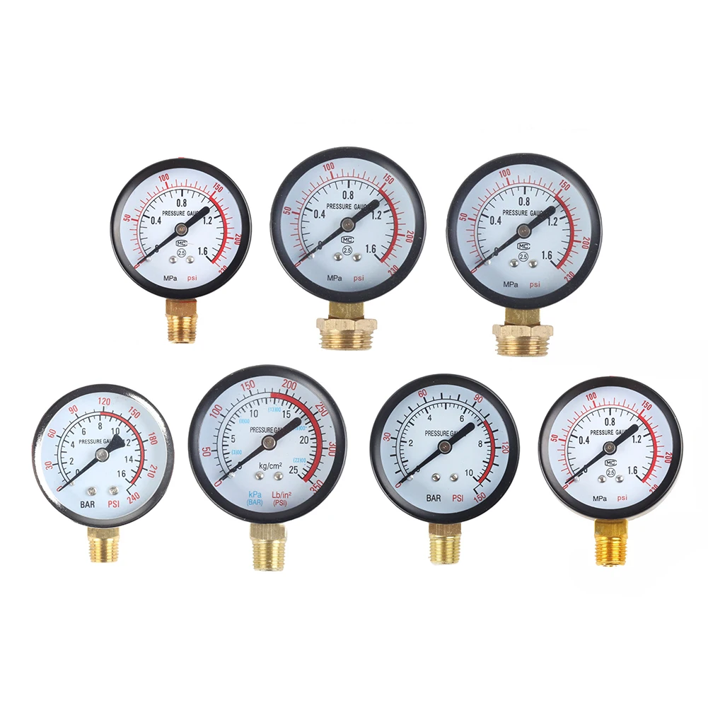 Pressure Gauge Y60 0-1.6Mpa 0-230PSI Pool Filter Water Pressure Gauge Meter For Air Compressor Air Pump Parts Pressure Gauge