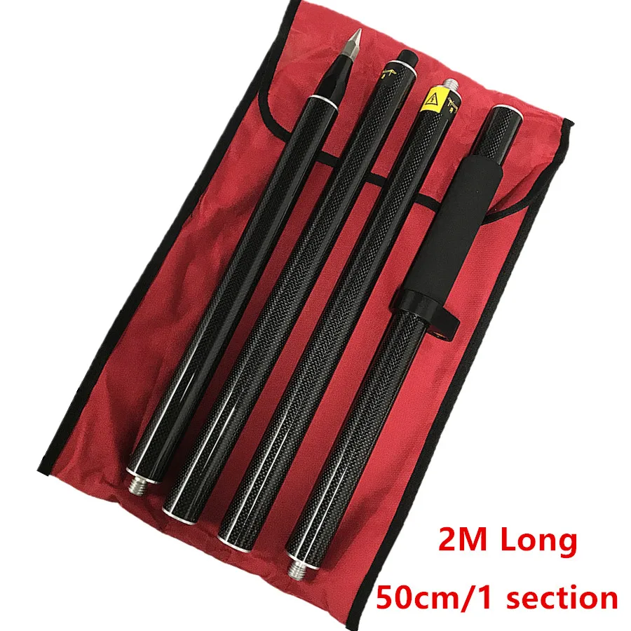 Superior Quality and NEW 2M Length GPS Prism Pole Carbon Fibre Survey Poles GNSS RTK SURVEYING TYPE 4 Poles 5/8 Thread