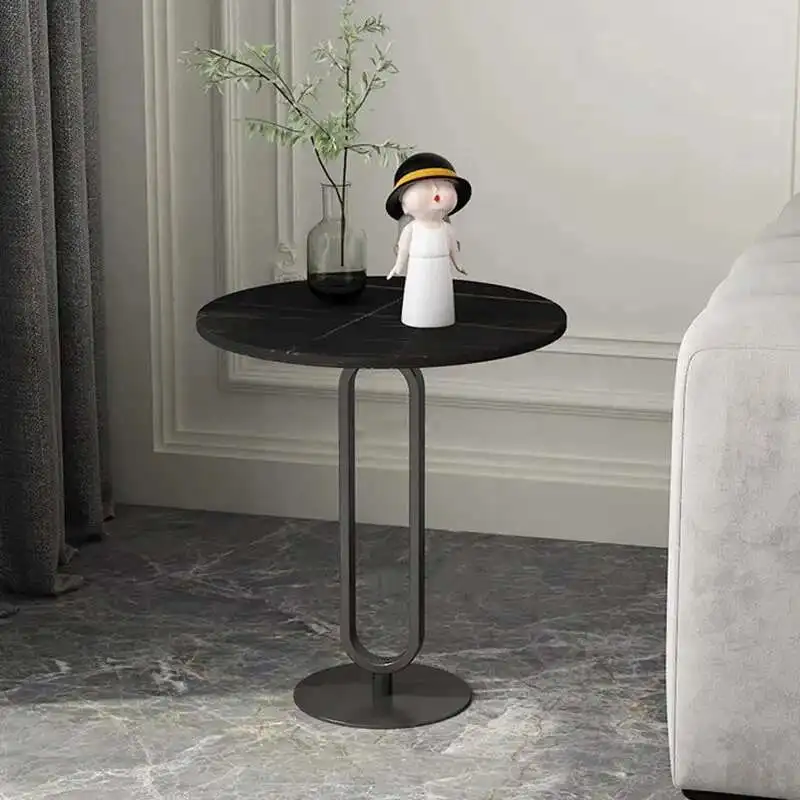 

Nordic Iron Art Coffee Table Home Furniture Living Room Side Table Simplicity Leisure Creative Balcony Marble Round Coffee Table