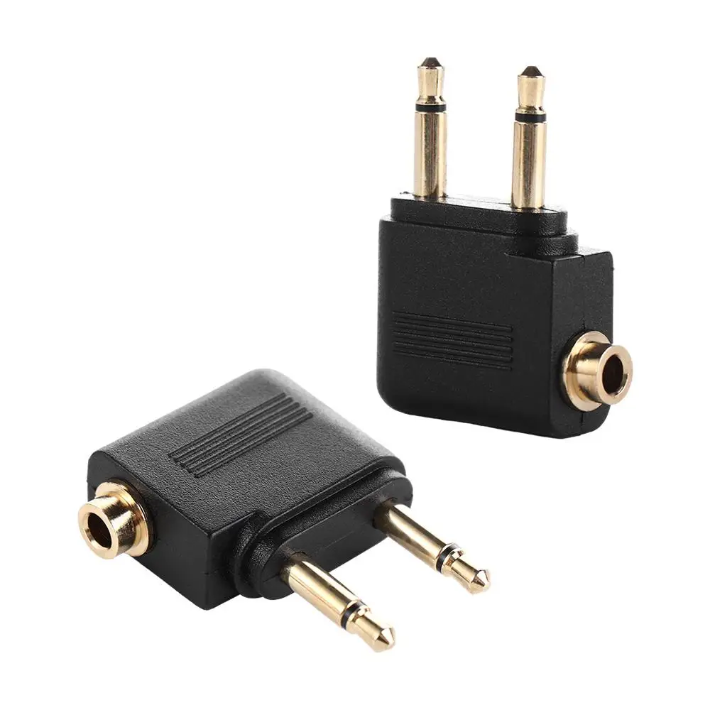 Durable Gold Plated Gold Plated Air Plane Headphone Mono 3.5mm Airplane Airline Headphone Adapter Airplane Earphone