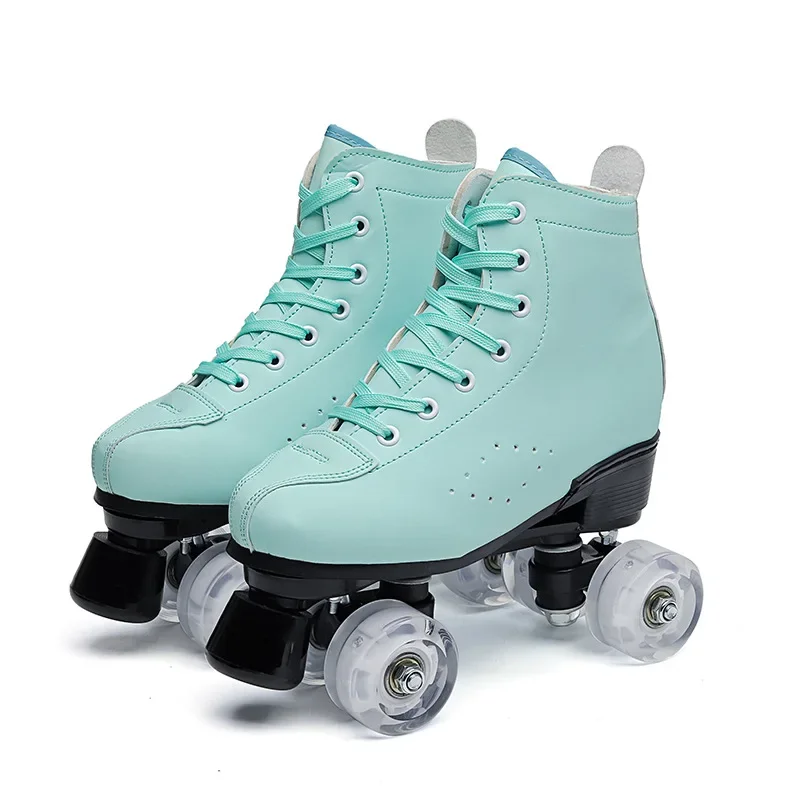 2026 Adult Double Row Children's Four-Wheel Skates Adult Men's and Women's Inline Skates Flashing Roller Skates
