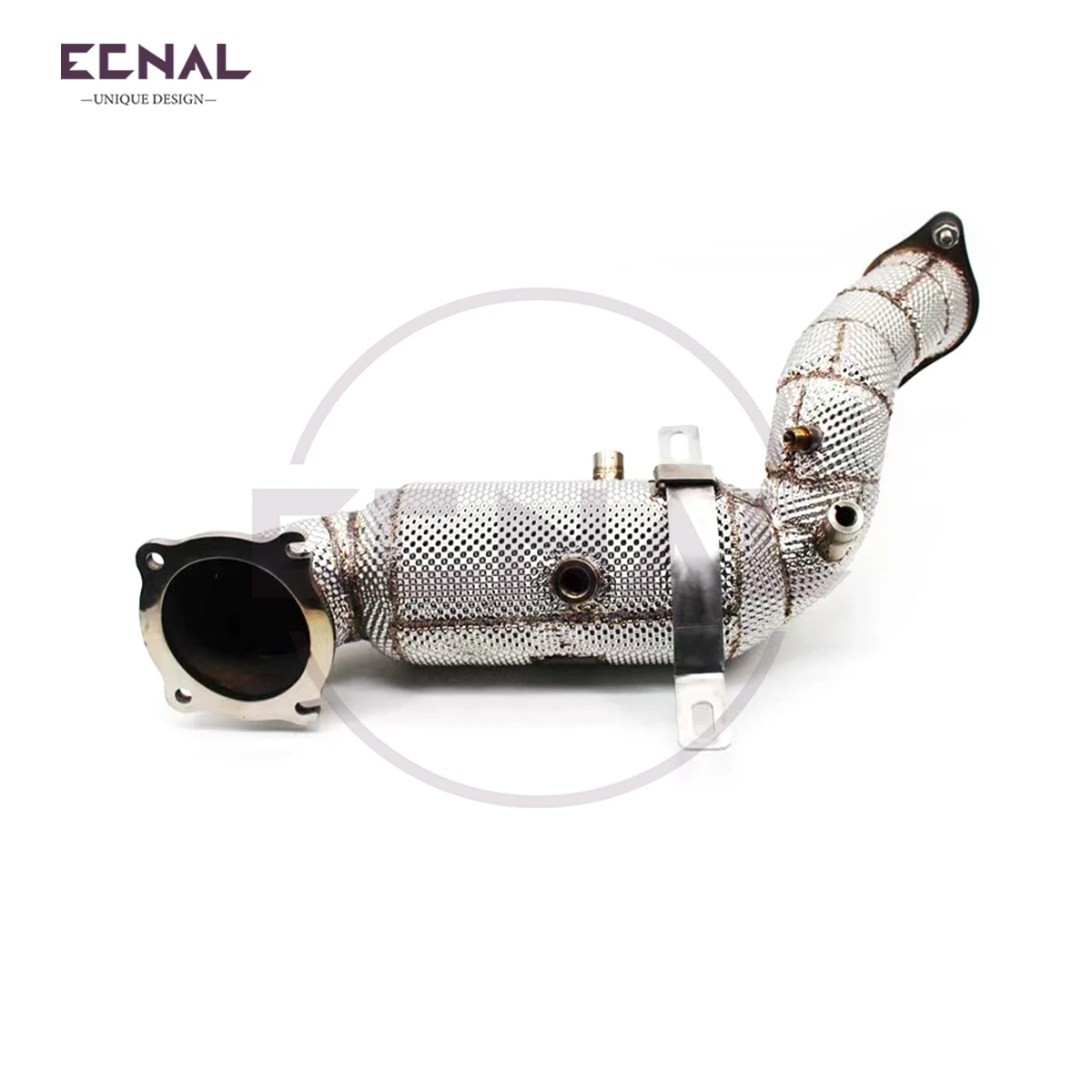 Ecnal Exhaust Downpipe for Maserati Ghibli Levante Grecale 2.0T 2021+High Performance Exhaust Pipe with Catalytic Converter