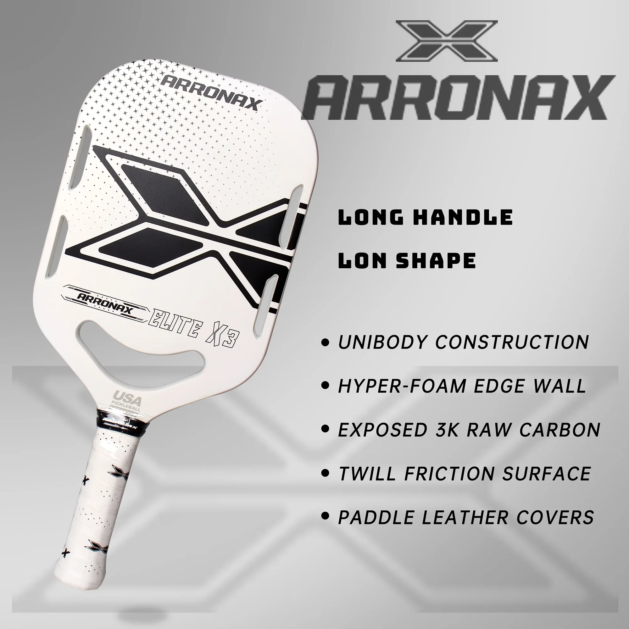 Arronax Carbon Fiber Pickleball Paddle Rackets, Thermoforming 16mm Thickness, PP Core, Portable Gift, Indoor Outdoor Racquet