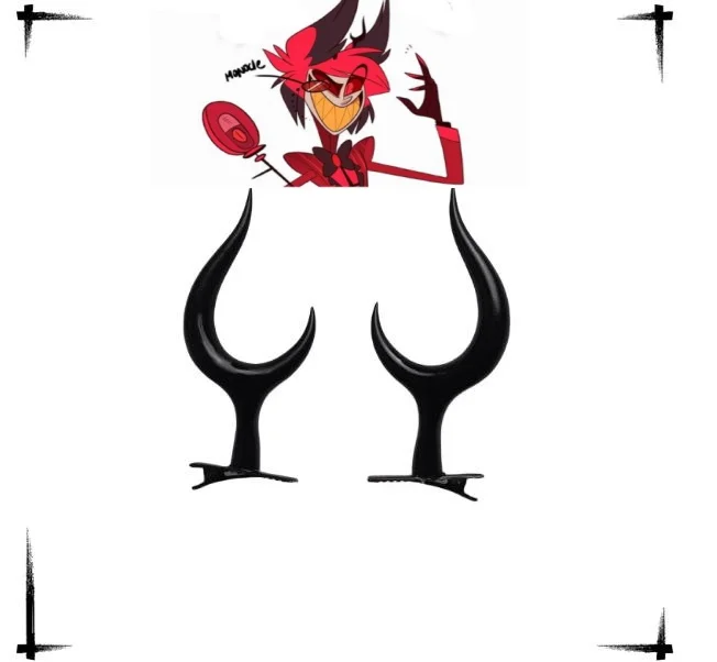 

Anime ALASTOR Cosplay Prop Black Headpiece Demon Horns Hazbin Hotel Alastor Headpiece Halloween Party Dress Up Headpiece