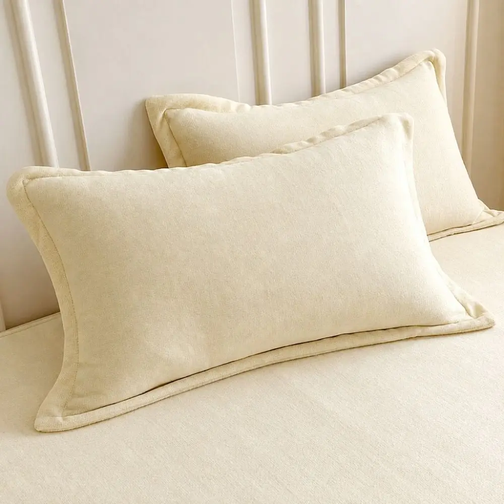 Warm Flannel Pillowcase Soft Envelope Opening Sleeping Pillow Cover Skin-friendly Solid Color Winter Pillow Cover Dormitory