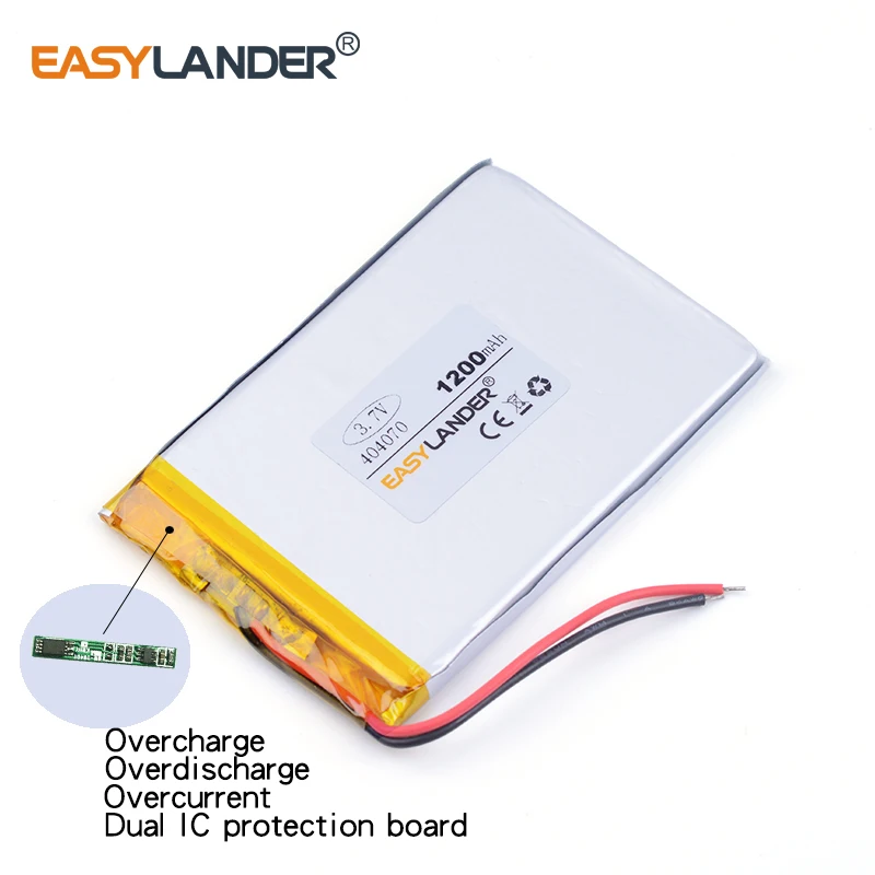 404070   3.7V 1200mAh แบตเตอรี่ลิเธียม Li-Ion Li Polymer แบตเตอรี่สําหรับ DVR GPS mp3 mp4 โทรศัพท์มือถือพูด PDA เครื่องมือ