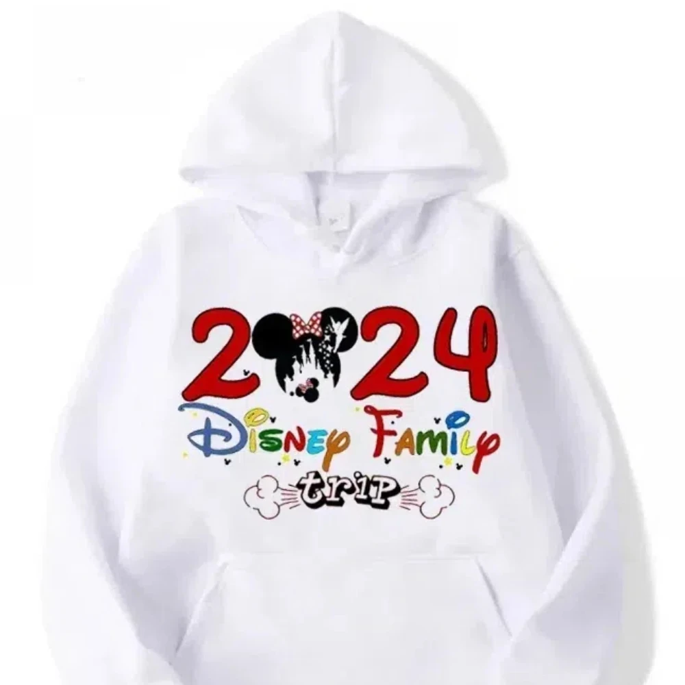 Fashion Trend Disneyland Travel Hoodies 2024 Disney Family Vacation Clothes Autumn Winter Pullover Tops Women Casual Sweatshirt