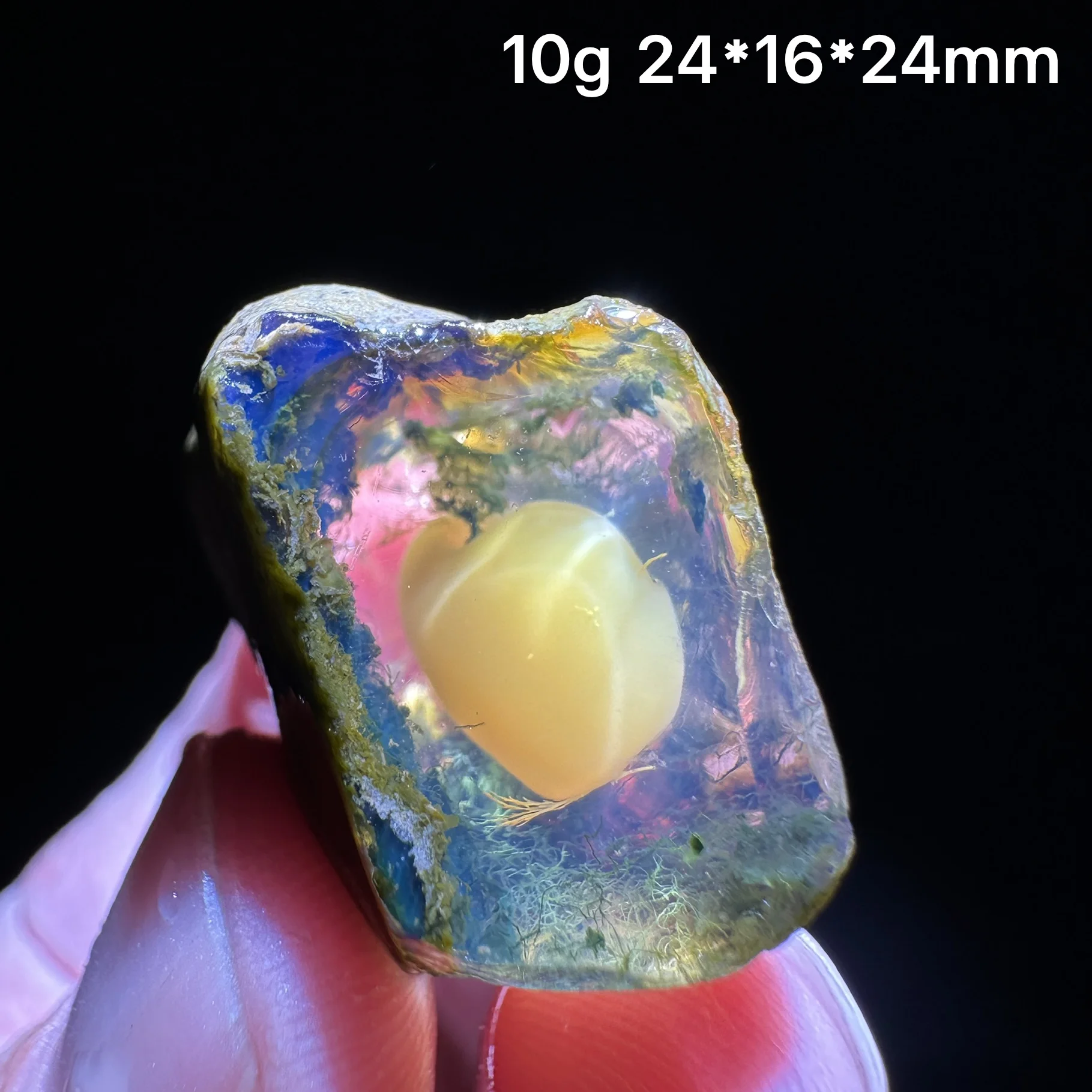 Natural Rare Colored Ethiopian Opal Gemstone Mineral Healed Quartz Crystal for Water Feature Home Decoration Ornament