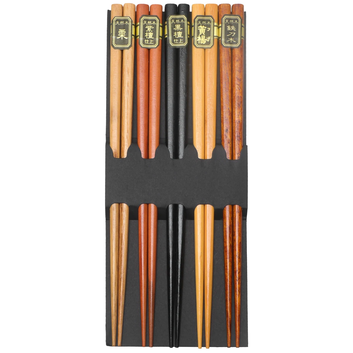 

5pcs Japanese Style Natural Wood Chopsticks Non-Slip Reusable Eco-Friendly Lightweight Tableware For Home Restaurant
