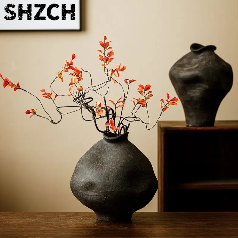 Vintage Ceramic Vase Entrance Hotel Decoration Ornaments تحف كبيره للمنزل Room Decor Floreros Altos Estantes Para Plantas