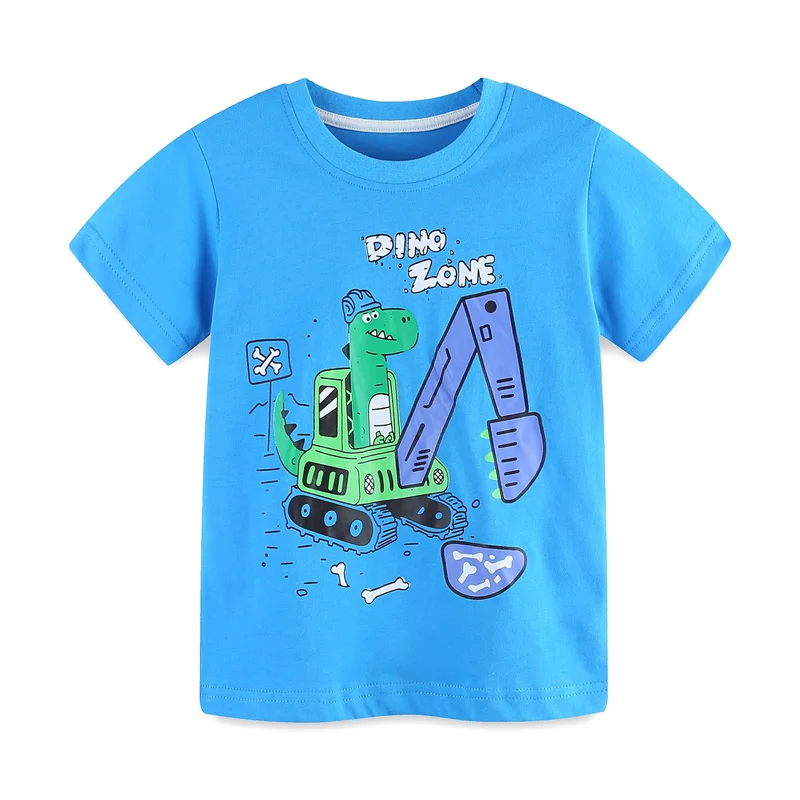 Jumping Meters Summer Animals Boys Girls T-Shirts 2-7T Short Sleeve Print Fashion Children's Clothing Tees Kids Tops